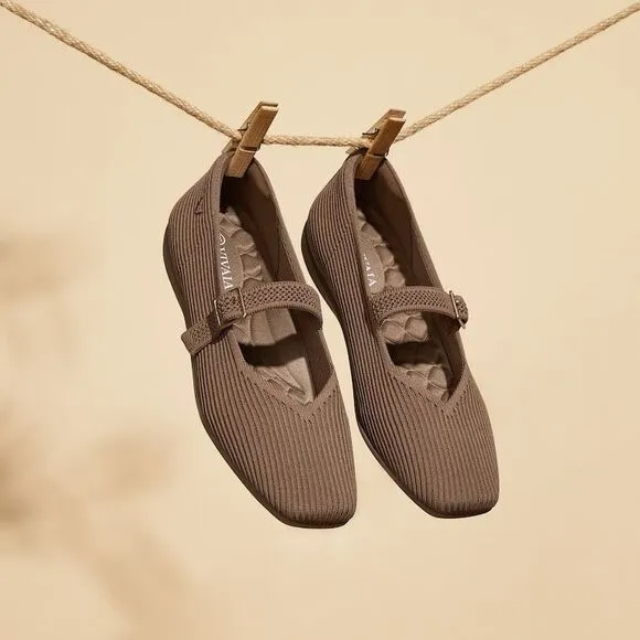 Vivavia Lightweight Square Toe Margot Walker Mary-Jane Sandals 41.5 US 10 Espres