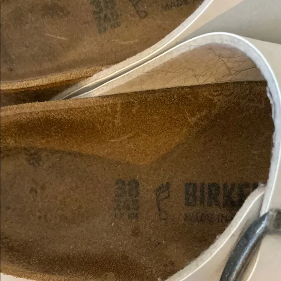 White and Brown Comfort Sandals with Adjustable Buckles