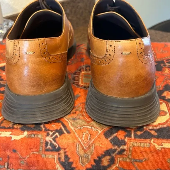 Wolf &amp; Shepard Men’s Lace up Wing Tip Oxford Tan Shoes 15M