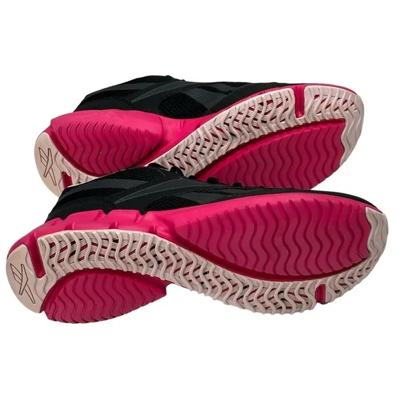Women  Reebok Ortholite Black &amp; Fuchsia Comfort Running Walking Sneakers Size 11