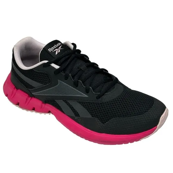 Women  Reebok Ortholite Black &amp; Fuchsia Comfort Running Walking Sneakers Size 11