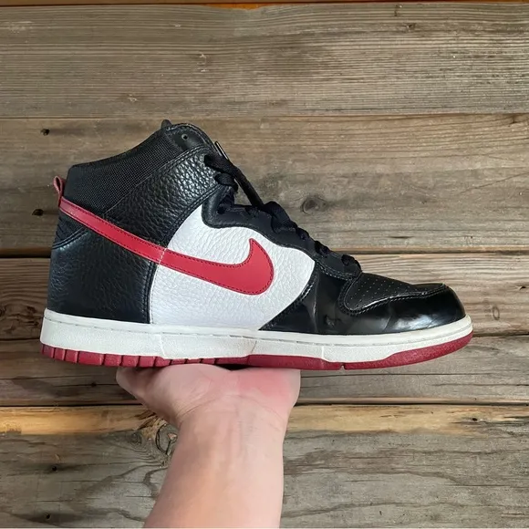 Women Size 11 / Size 9.5 Men Nike Dunk High Patent Toe Bred Shoes Sneakers