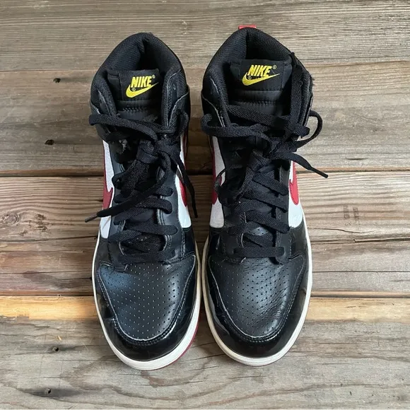 Women Size 11 / Size 9.5 Men Nike Dunk High Patent Toe Bred Shoes Sneakers