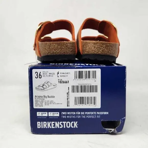 Women's 36 (US 5) Narrow fit Birkenstock Arizona Big Buckle sandals Burnt Orange