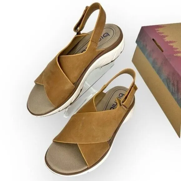 Women's Bionica Andrya Sandal NIB Tan Leather Slimgback Arch Support - size 6.5‎