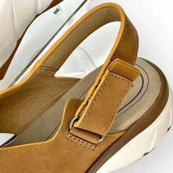 Women's Bionica Andrya Sandal NIB Tan Leather Slimgback Arch Support - size 6.5‎