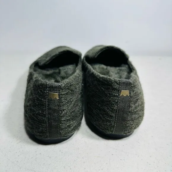 Women's Birdies Faux Fur Lined Starling Flat in Forest Cable-Knit Shoes Size 8