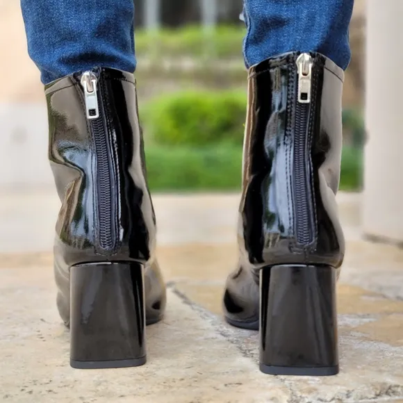 Women's Black PAT Ankle Square Toe Booties