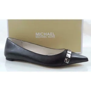 Women's Michael Kors Chantalle Ballet Flat Shoes Studded Leather Black Size 5.5