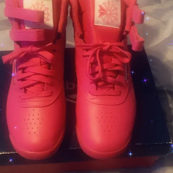 Women’s  Pink High-Top Sneakers size 8 (used but good with box)