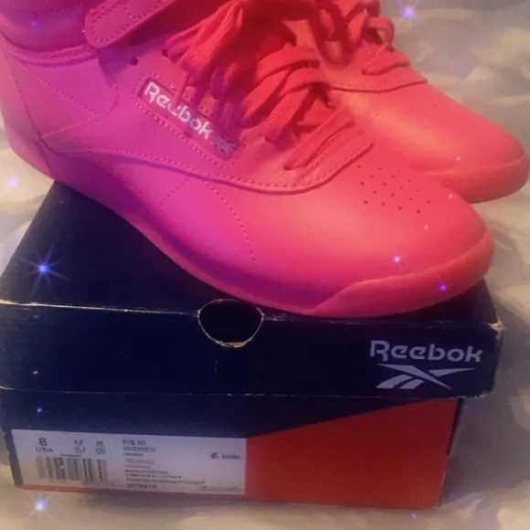 Women’s  Pink High-Top Sneakers size 8 (used but good with box)