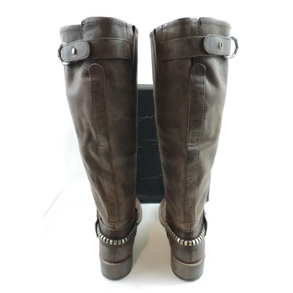 Women's Shoes Steven by Steve Madden Ryley Riding Boots Brown Distressed Size 6