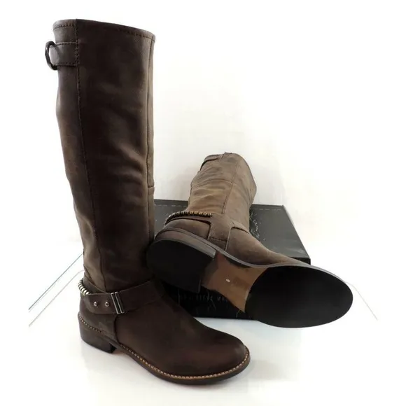 Women's Shoes Steven by Steve Madden Ryley Riding Boots Brown Distressed Size 6