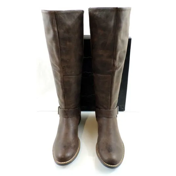 Women's Shoes Steven by Steve Madden Ryley Riding Boots Brown Distressed Size 6