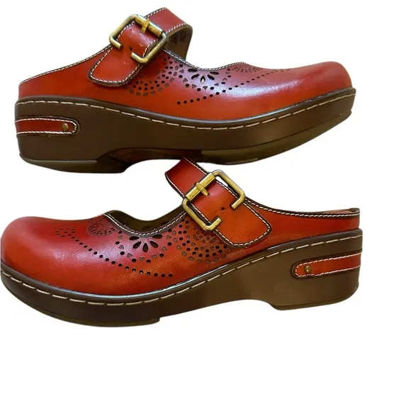 Womens Spring Step L’Artiste Mary Jane Leather Comfort Shoes Size 38 Red