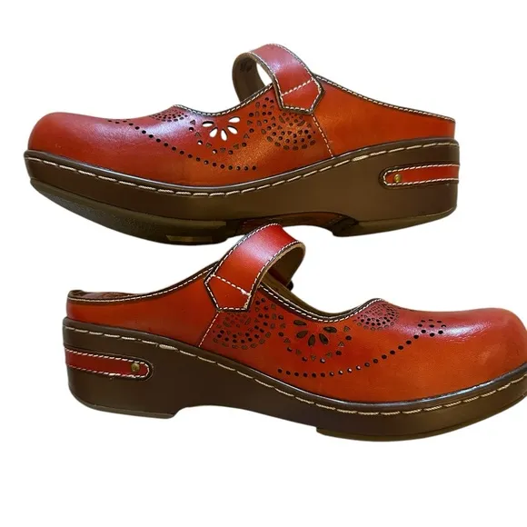 Womens Spring Step L’Artiste Mary Jane Leather Comfort Shoes Size 38 Red