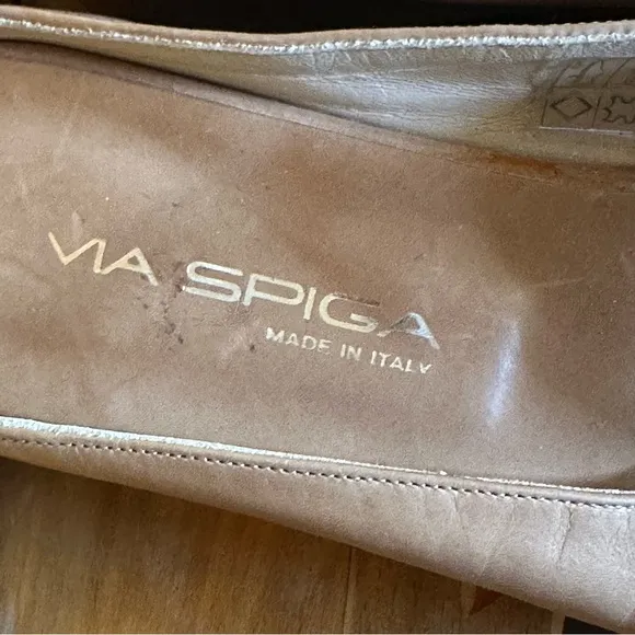 Women's Tan Leather Open-Toe Shoes