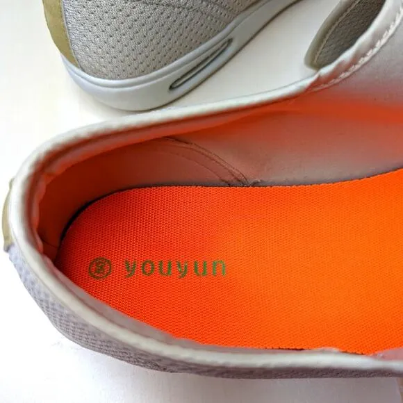 YOUYUN Beige Diabetic Shoes for Wide or Swollen Feet Men's 12, Women's 13