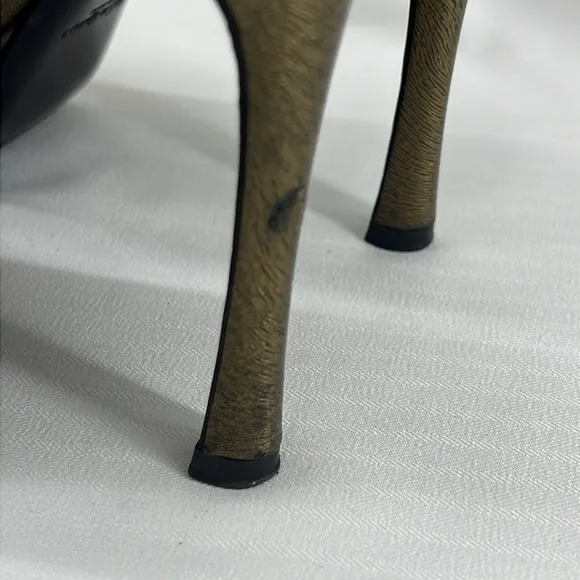 YSL Yves Saint Laurent open toe pumps heels bronze 38