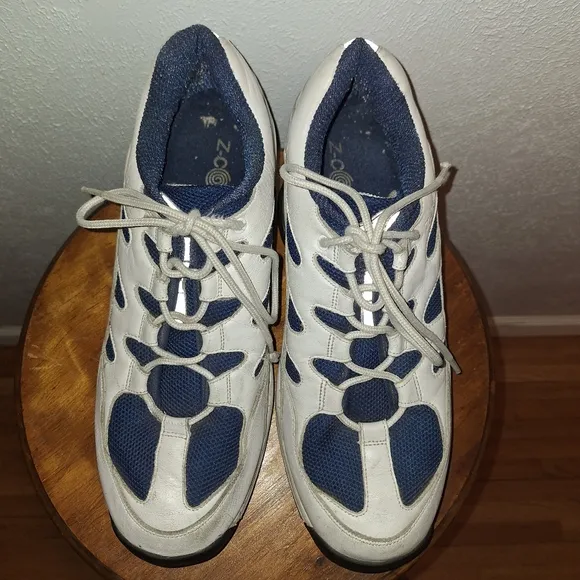 Z Coil Freedom White Blue Plantar Fascitis Pain Relief Orthopedic Spring Shoes