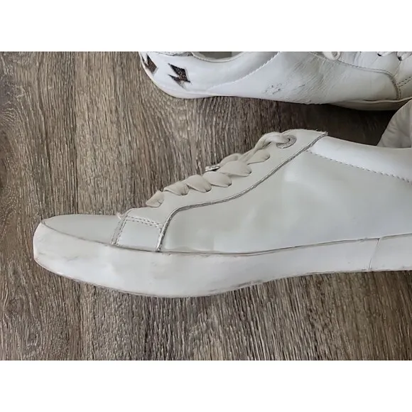 Zadig &amp; Voltaire Lightning Bolt Leather Athletic Shoes Sneakers White Women 41
