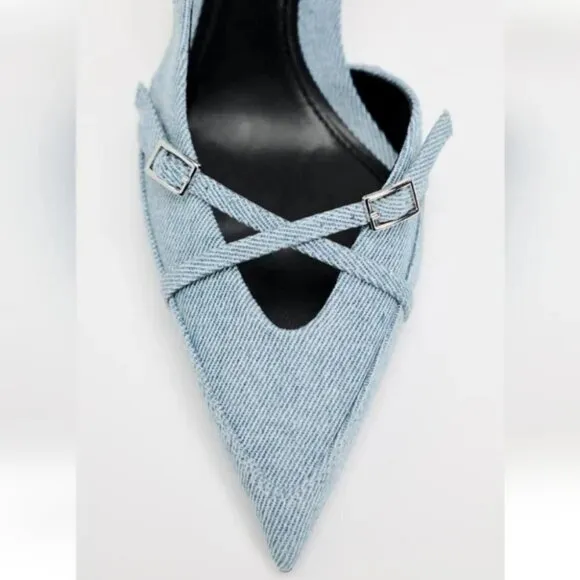 ZARA HEELED DENIM SHOES