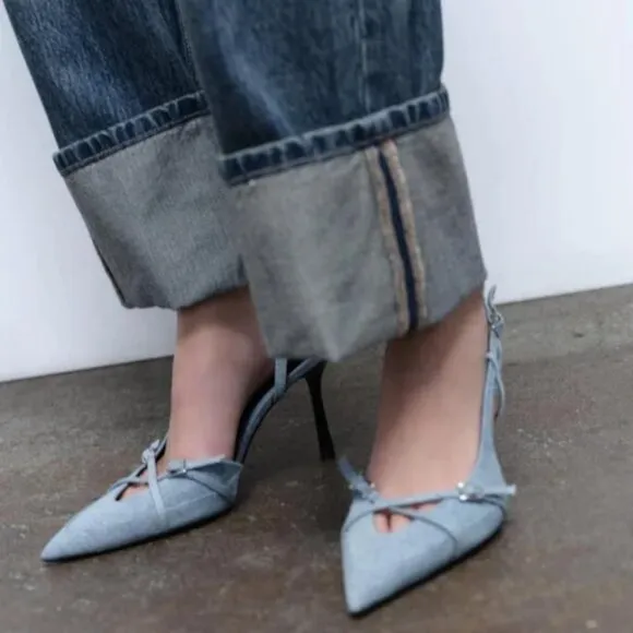ZARA HEELED DENIM SHOES