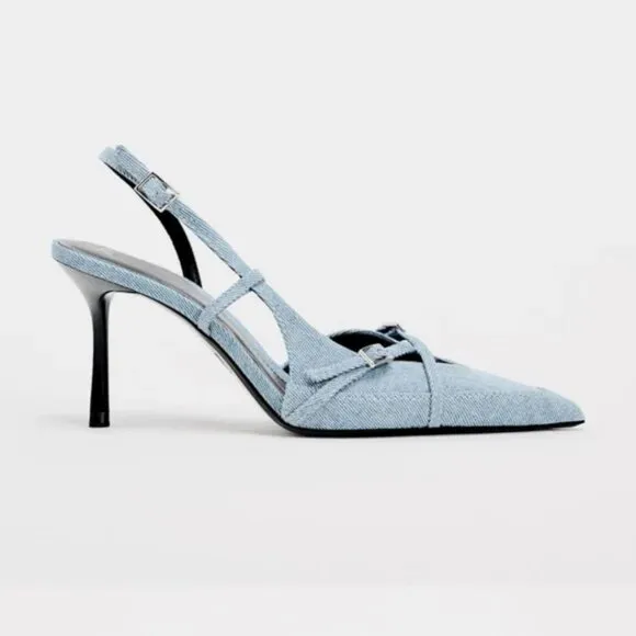 ZARA HEELED DENIM SHOES