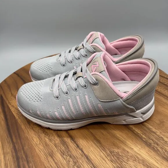 Zeba Sneakers Hands Free Slip On Comfort Shoes Pink Gray Womens Size 8.5