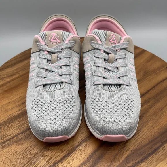 Zeba Sneakers Hands Free Slip On Comfort Shoes Pink Gray Womens Size 8.5