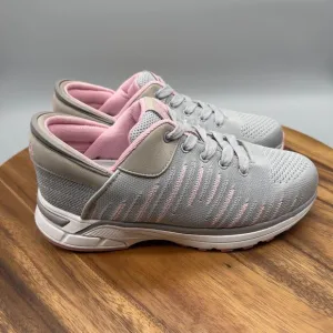 Zeba Sneakers Hands Free Slip On Comfort Shoes Pink Gray Womens Size 8.5