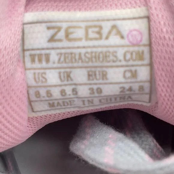 Zeba Sneakers Hands Free Slip On Comfort Shoes Pink Gray Womens Size 8.5